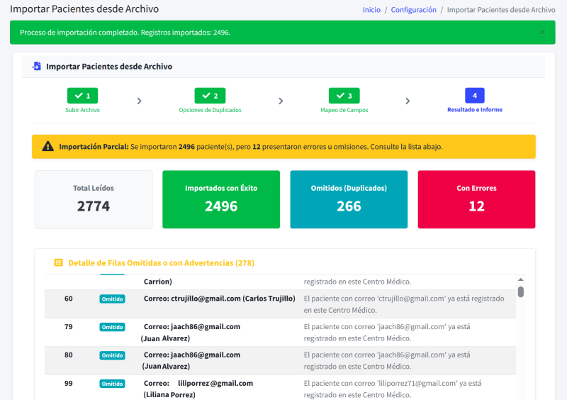 Importar pacientes a sistema online de consultorio medico y clinicas 4 - inMedical